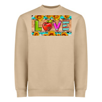Mushroom love and sunflower with pen and apple license plate template Heavyweight Sweatshirt - Artiststas