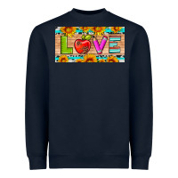 Navy love and sunflower with pen and apple license plate template Heavyweight Sweatshirt - Artiststas