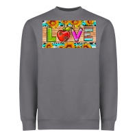 Storm love and sunflower with pen and apple license plate template Heavyweight Sweatshirt - Artiststas