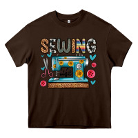 Chocolate Brown sewing life Heavy Core Tee - Zillion Design Studio