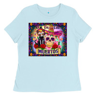 Baby Blue dia de los muertos Ladies Tee - Zillion Design Studio
