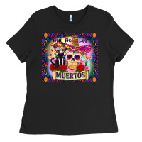 Black dia de los muertos Ladies Tee - Zillion Design Studio