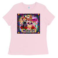 Bubblegum Pink dia de los muertos Ladies Tee - Zillion Design Studio