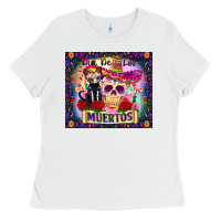 White dia de los muertos Ladies Tee - Zillion Design Studio