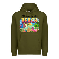 Army Green take me to the beach Premium Hoodie - NancyCooperArtShop