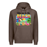 Coffee take me to the beach Premium Hoodie - NancyCooperArtShop