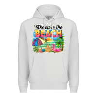 Dove Grey take me to the beach Premium Hoodie - NancyCooperArtShop