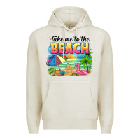 Oatmeal Heather take me to the beach Premium Hoodie - NancyCooperArtShop