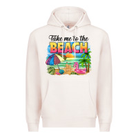 Pale Pink take me to the beach Premium Hoodie - NancyCooperArtShop