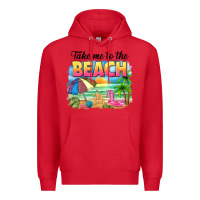 Red take me to the beach Premium Hoodie - NancyCooperArtShop