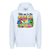 White take me to the beach Premium Hoodie - NancyCooperArtShop