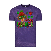 Cloud Purple merry pawmas christmas dachshund Vintage Tee - Jasminsmagicworld