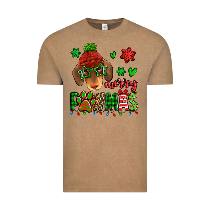 Merry Pawmas Christmas Dachshund Vintage Tee by Jasminsmagicworld | Teevron