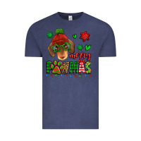 Vintage Denim merry pawmas christmas dachshund Vintage Tee - Jasminsmagicworld