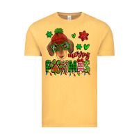 Vintage Mustard merry pawmas christmas dachshund Vintage Tee - Jasminsmagicworld