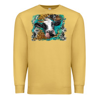 Antique Gold holstein cow leopard and western background Premium Sweatshirt - BarkalooDesign