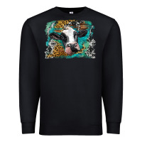 Black holstein cow leopard and western background Premium Sweatshirt - BarkalooDesign