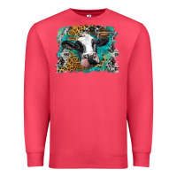 Cardinal holstein cow leopard and western background Premium Sweatshirt - BarkalooDesign
