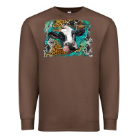 Chestnut holstein cow leopard and western background Premium Sweatshirt - BarkalooDesign