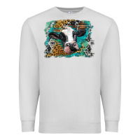 Dove Grey holstein cow leopard and western background Premium Sweatshirt - BarkalooDesign