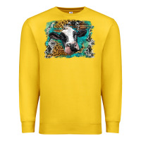 Lemon holstein cow leopard and western background Premium Sweatshirt - BarkalooDesign