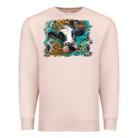 Pale Pink holstein cow leopard and western background Premium Sweatshirt - BarkalooDesign