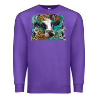 Purple holstein cow leopard and western background Premium Sweatshirt - BarkalooDesign