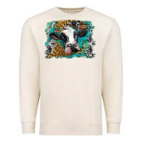 Sandshell holstein cow leopard and western background Premium Sweatshirt - BarkalooDesign