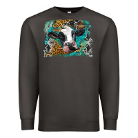 Smoke holstein cow leopard and western background Premium Sweatshirt - BarkalooDesign