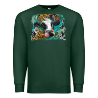 Sports Green holstein cow leopard and western background Premium Sweatshirt - BarkalooDesign