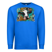 True Royal holstein cow leopard and western background Premium Sweatshirt - BarkalooDesign