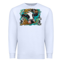 White holstein cow leopard and western background Premium Sweatshirt - BarkalooDesign