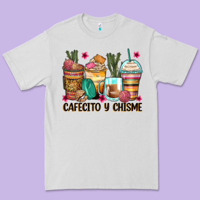 Cafecito Y Chisme Coffee Cups Premium Tee Designed By Zillion Design Studio