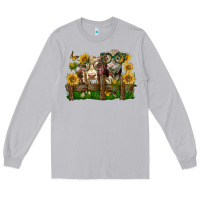 Moon Dust hereford bull and heifer with sunflowers Long Sleeve Tee - LillyAllenDesigns