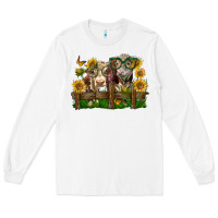 Hereford Bull And Heifer With Sunflowers Long Sleeve Tee | Teevron