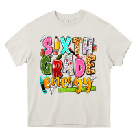 Cream sixth grade energy Heavy Core Tee - texasbilliewilder