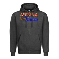 Charcoal Heather America the beautiful Zipper Hoodie - NancyCooperArtShop