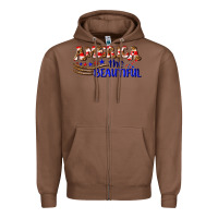 Chestnut America the beautiful Zipper Hoodie - NancyCooperArtShop