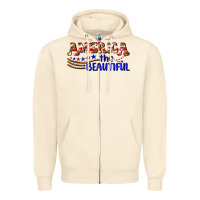 Sandshell America the beautiful Zipper Hoodie - NancyCooperArtShop