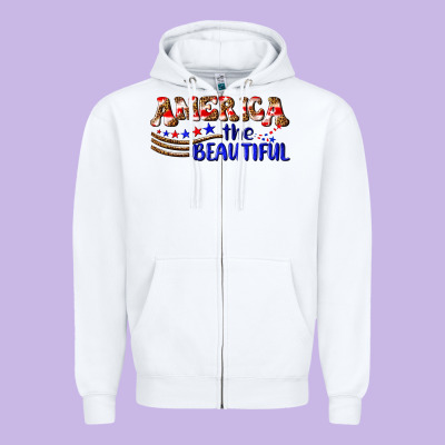 America The Beautiful Zipper Hoodie Designed By Nancycooperartshop