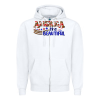 White America the beautiful Zipper Hoodie - NancyCooperArtShop
