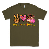 Army Green peace love donuts Classic Tee - AdoDesignShop