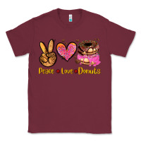 Burgundy peace love donuts Classic Tee - AdoDesignShop