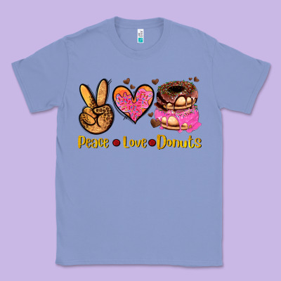 Peace Love Donuts Classic Tee Designed By Adodesignshop