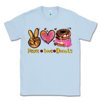 Dusty Blue peace love donuts Classic Tee - AdoDesignShop