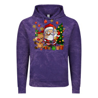 Cloud Purple santa and reindeer Vintage Hoodie - AdoDesignShop