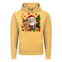 Vintage Mustard santa and reindeer Vintage Hoodie - AdoDesignShop