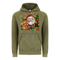Vintage Olive santa and reindeer Vintage Hoodie - AdoDesignShop