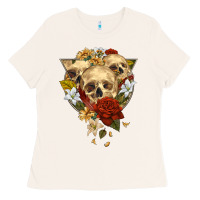 Bone Triangle Flower Skeletons Ladies Tee - RanaPortraitStore