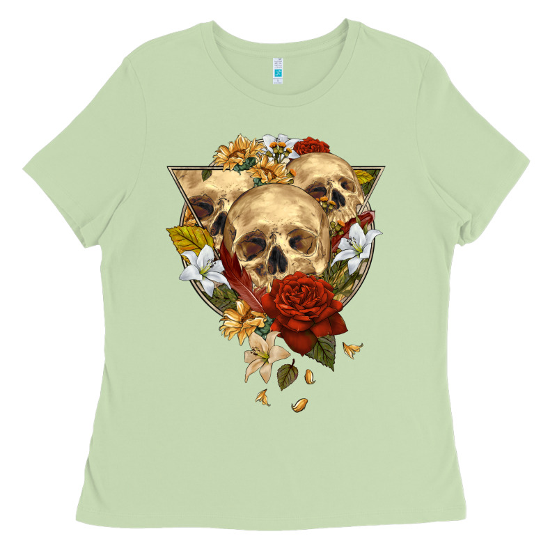 Triangle Flower Skeletons Ladies Tee by RanaPortraitStore | Teevron